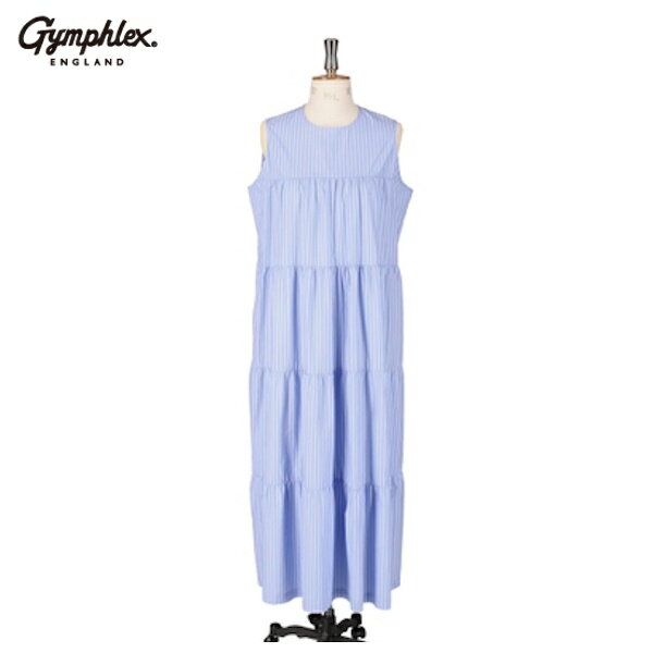 [2024ss] Gymphlex եå ǥ åȥ ꡼֥쥹ƥɥԡ ȥ饤 Ρ꡼֥ԡ SLEEVELESS TIERED DRESSGY-G0076 WTS[ݥ10]