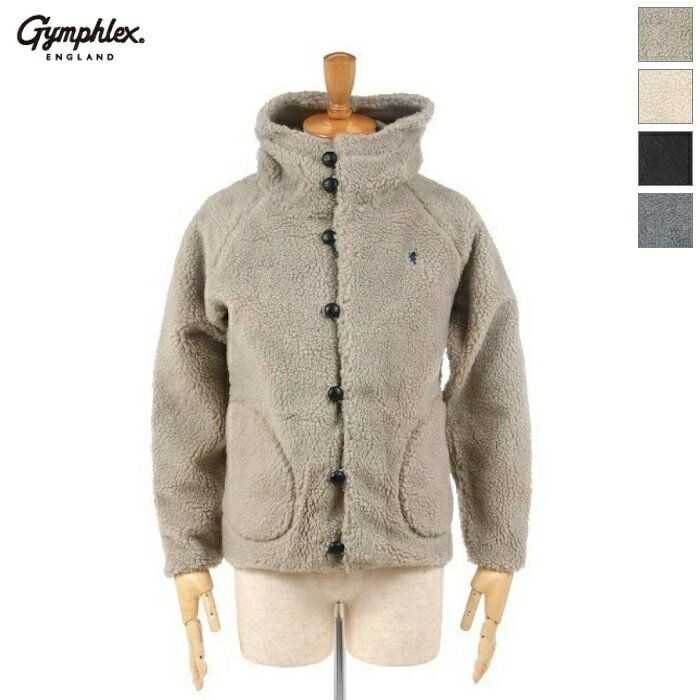 [2023fw新色] Gymphlex ジムフレックス メンズ フード付き くるみボタン フリースボアジャケット ボアパーカー BOA HOODED JACKET　J-1185PL　[ポイント10倍]