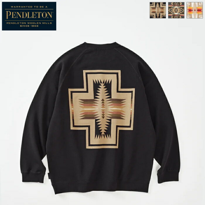 PENDLETON ペンドルトン ユニセックス バックプリント スウェット トレーナー ラグランスリーブ オリジナルパターン柄 Back Print Sweat　3475-3006　