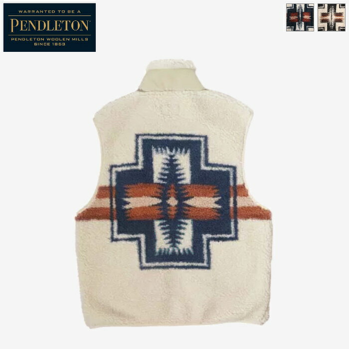 PENDLETON ペンドルトン ユニセックス ボアスタンドベスト フリース オリジナルパターン柄 Boa Stand Vest　3475-3016　