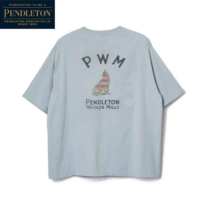 PENDLETON ペンドルトン バックプリント プレーティング天竺Tシャツ スレートブルー コヨーテ 半袖 軽量 トップス シンプル カジュアル ユニセックス SLATE BLUE COYOTE　6275-4009　2026SS新作
