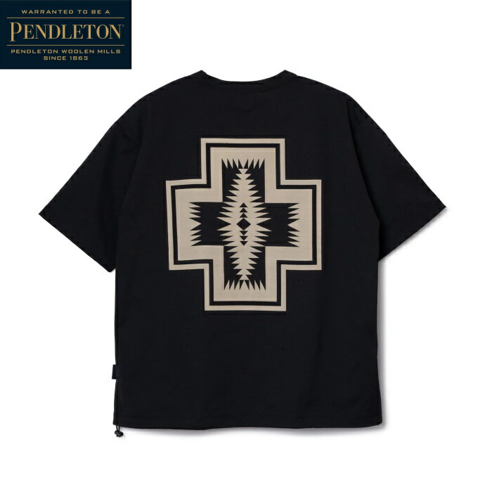 PENDLETON ペンドルトン バックプリント 速乾Tシャツ ブラック 半袖 軽量 トップス シンプル カジュアル アウトドア デイリーユース ユニセックス BLACK HARDING　6275-4010　
