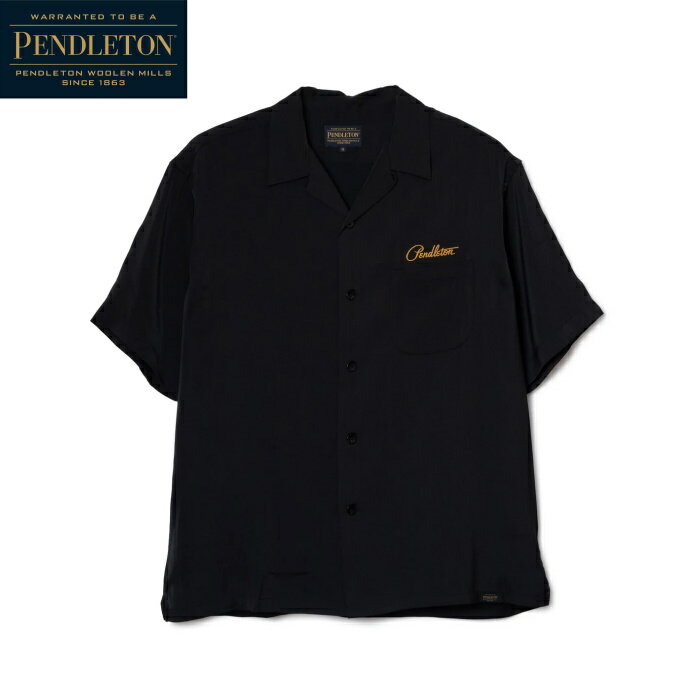 PENDLETON ペンドルトン ロゴ刺繍TR S/Sシャツ ブラック 半袖 軽量 トップス カジュアル キレカジ デイリーユース メンズ レディース ユニセックス BLACK　6275-4018　2026SS新作