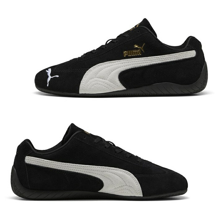 [期間限定SALE 10%OFF] PUMA プーマ ユニセックス スピードキャット OG スニーカー シューズ 靴 ブラック×ホワイト ゴールドロゴ PUMA Black-PUMA White SPEEDCAT OG　398846　[2025ss新作]