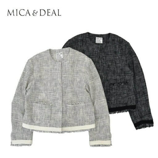 レディース MICA&DEAL マイカアンドディール ツイードフリンジジャケット ノーカラージャケット 0125105014 レディース MICA&DEAL マイカアンドディール ツイードフリンジジャケット ノーカラージャケット 0125105014