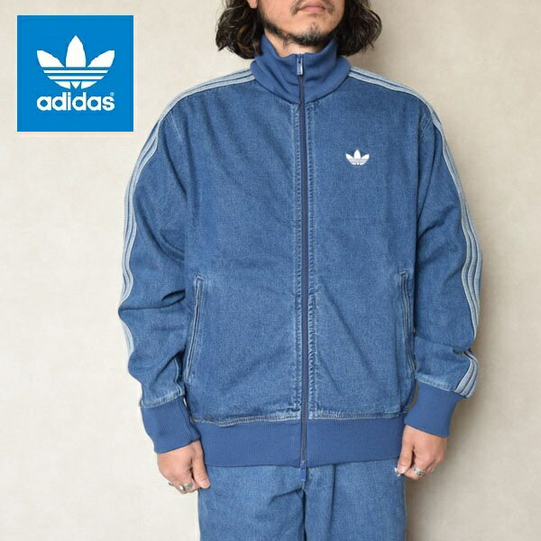メンズ　adidasアディダス　オリジナルス　アディカラー デニム ファイヤーバード トラックトップ　Medium Blue Denim デニムジャケット JC6233 KRX32のサムネイル