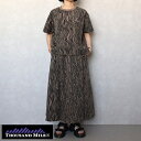 レディース THOUSAND MILE サウザンドマイル SHORT SLEEVE T-SHIRT & SKIRT SET ショートスリーブTシャツ スカートセット ゼブラ 3点セット TM251QP00032