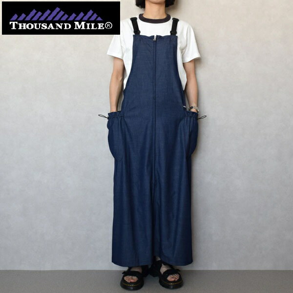 レディース THOUSAND MILE サウザンドマイル FRONT ZIP SALOPETTE OP フロントジップサロペットスカート SALOPETTE SKIRT ジャンパースカート TM251TD00342