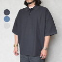 【2025年 S/S】handvaerk ハンドバーク コットン PIQUE S/S TAPERED BIG POLO SHIRT ビックポロ ポロシャツ 1509(4)