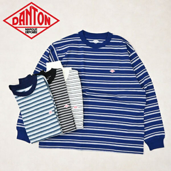 【2026年 S/S】メンズ　 DANTON　ダントン　 LONG SLEEVE T-SHIRT　長袖　クルーネック　Tシャツ　ボーダー　カットソー　DT-C0200TCB