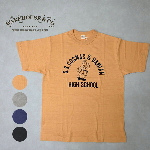 メンズ　WAREHOUSE ウエアハウス Lot.4601 半袖 クルーネック　Tシャツ 　4601 S.S.COSMAS&DAMIAN
