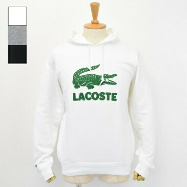 メンズ　LACOSTE　ラコステ　長袖　スウェット　パーカー　フロッキー　ロゴ　プリント　裏パイル　SH2169L