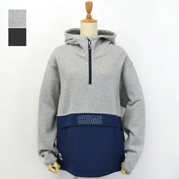 レディース/CHUMS　チャムス/Nylon Combo Half-Zip Hoodie　ハーフジップ　スウェット　パーカー　裏起毛/CH10-1267