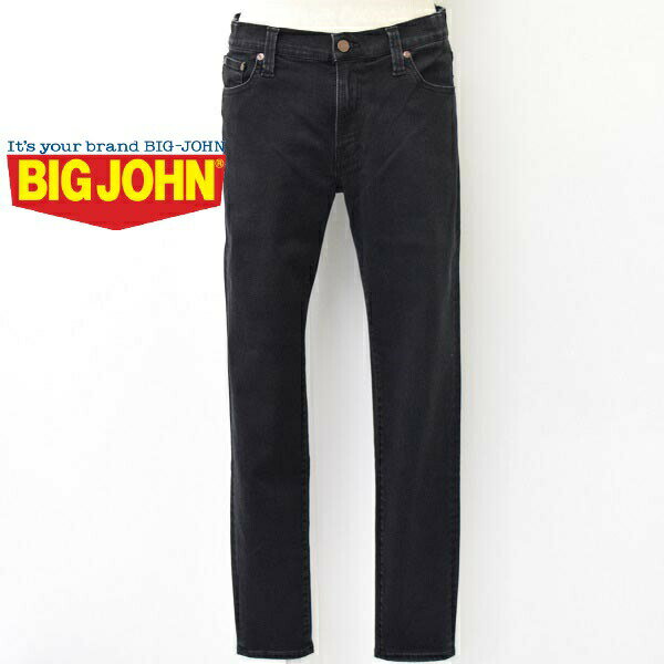 ビッグジョン ジーンズ メンズ メンズ　BIG JOHN　ビッグジョン　Bigjohn×ISKO　イスコ　5P　デニム　ストレッチ　ブラック　ユーズド加工　ジーンズ　　MMM134J