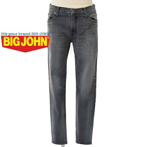 メンズ　BIG JOHN　ビッグジョン　5P　デニム　ストレッチ　 ブラック　ユーズド加工　ジーンズ キャロットレッグ MMM134J