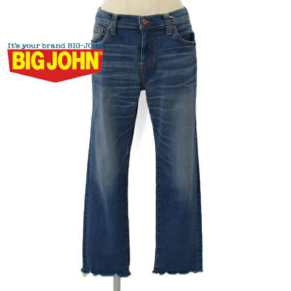 ビッグジョン ジーンズ レディース レディース　BIG JOHN　ビッグジョン　STRAIGHT LEG　ストレートレッグ　ストレッチ　カットオフ　ダメージ　ジーンズ　MML104K