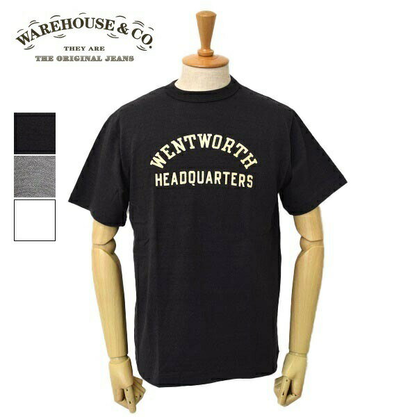 メンズ　WAREHOUSE　ウエアハウス　　半袖　クルーネック　フロント プリント　バックプリント　Tシャツ　WENTWORTH 4601