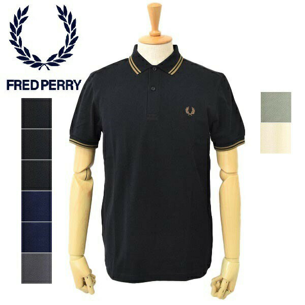 メンズ Fred Perry フレッドペリー 半袖 鹿の子 ライン入り ポロシャツ M3600