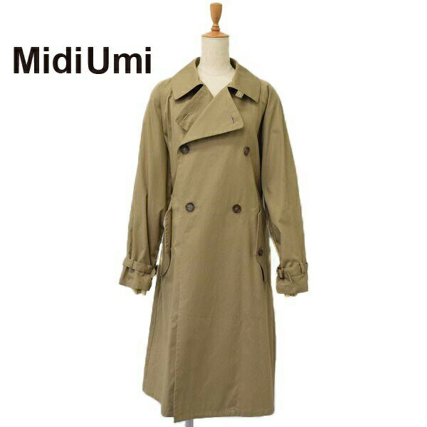 レディース　MidiUmi　ミディウミ　コットン　ロング　コート　トレンチコート　ジャケット　1-77872322