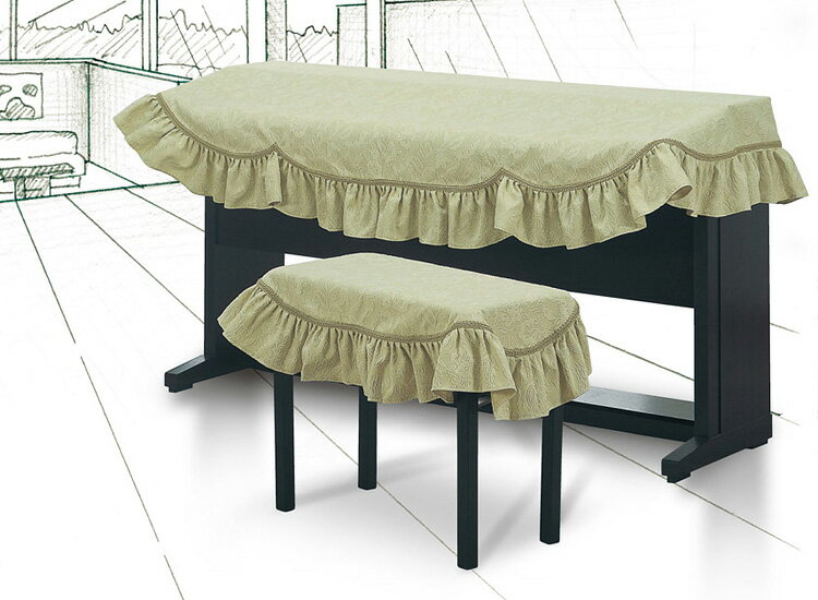 アルプス　椅子カバー　DM-CFグリーン地模様花柄　フリーサイズ　※この商品は固定椅子用のカバーです。※デジタルピアノカバーは別売りです。