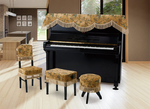アルプス　トップカバー　TG-160　ベージュ系植物柄　アップライトピアノカバー　※椅子カバーは別売りです。