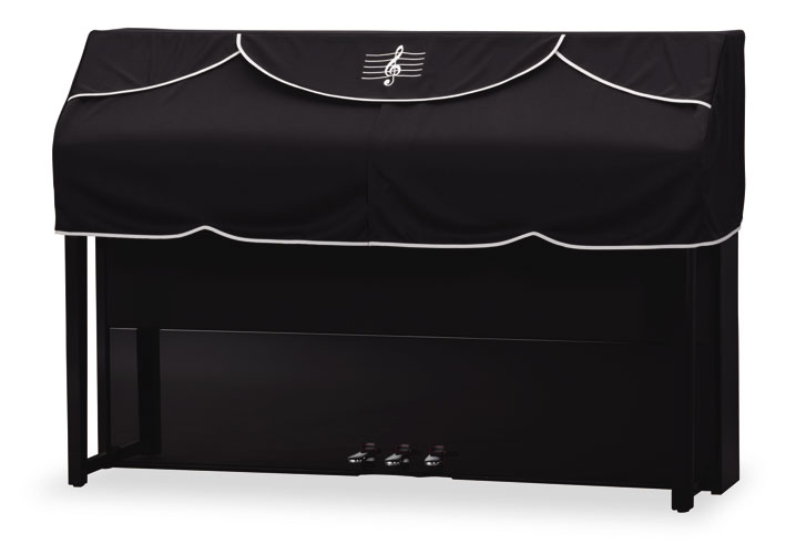 吉澤　デジタルピアノ・コンソールピアノ用ハーフカバー（ピアノケープ）　DPC-440BK　ニット系　ブラック　【受注生産】　ピアノカバー