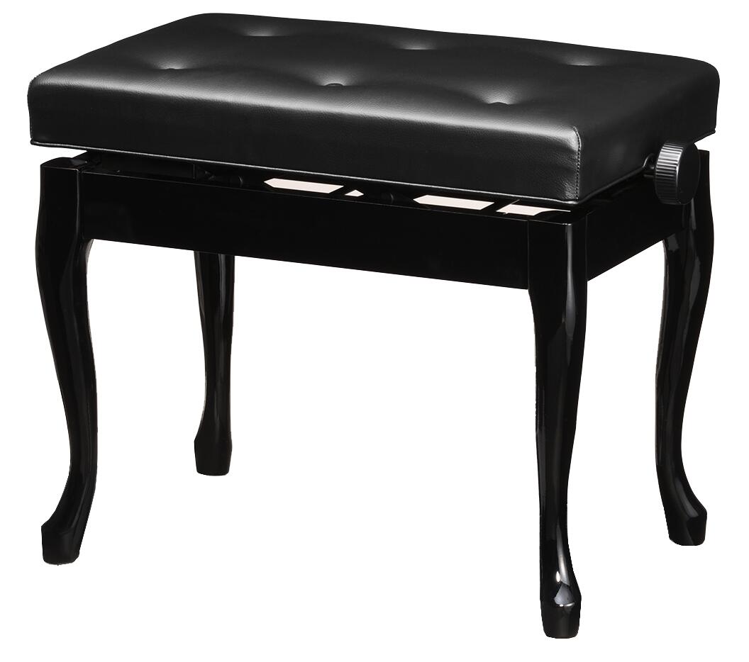 【信頼の日本製】吉澤 ピアノ椅子 Moderato(N) モデラート 猫脚 ブラック BK※お客様組立 【高低自在椅子／ピアノスツール／ピアノイス／ベンチ椅子／ネコ脚／猫足／チッペンデール】※ピアノ椅子 Y-30N の後継品です