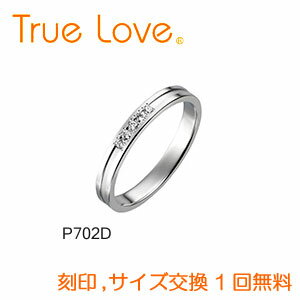 【店頭渡し可】【ダイヤあり単品】　True Love Pt900 P702D　結婚指輪（マリッジリング）　PILOT（パイロットコーポレーション）　トゥルーラブ