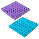パープル+スカイ 両面使えるブロックプレート 2枚セット