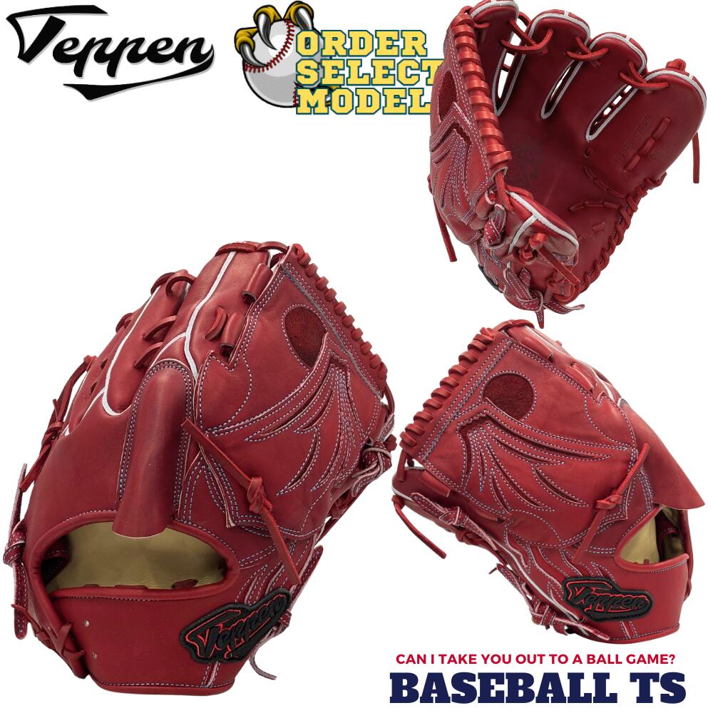 野球 Teppen てっぺん グローブ 硬式投手用グラブ オーダーセレクトモデル SW1型 ワイン 高校野球 ボーイズリーグ 日本製 グラブ袋付き 送料無料 ベースボールTS【SW1-L】