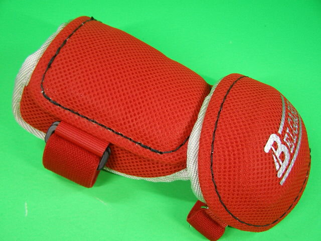 ベルガード BELGARD アームガード メッシュ レッド×ホワイトヘリ 右打者用 左打者用 兼用 バンド付け替え可能 プロ仕様 メッシュタイプ AL811 エルボーガード(4.0)