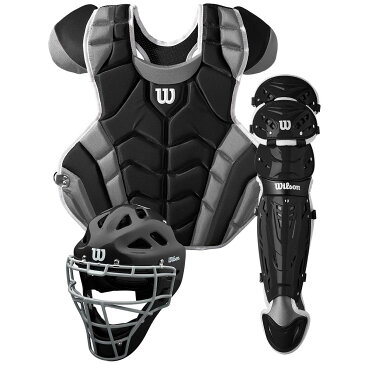 送料無料 ウィルソン WILSON 硬式野球用 キャッチャーセット ブラック×グレー C1K Catcher's Gear Kit - Adult マスク・プロテクター・レガース