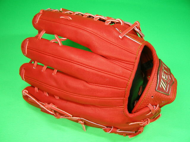 型付け無料 ゼット ZETT 硬式野球用 外野用 朱 オレンジ 高校野球対応カラー 深い...