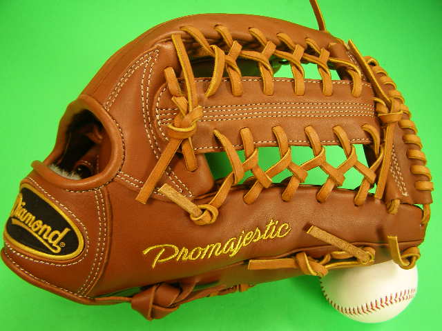 型付け無料　Diamond ダイアモンド 海外メーカー 硬式対応 外野用 RRO MAJESTIC ブラウン×タンヒモ Tネット 硬式 ソフト 軟式 M号球 グローブ