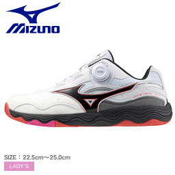 【全品P5倍★SALE】 ミズノ ウエーブメダルSP5 卓球シューズ レディース ホワイト 白 ブラック 黒 MIZUNO 81GA2412 スニーカー 靴 シューズ 卓球 ローカット 屋内 クッション カップインソール スポーツ 運動 ブランド シンプル レッド