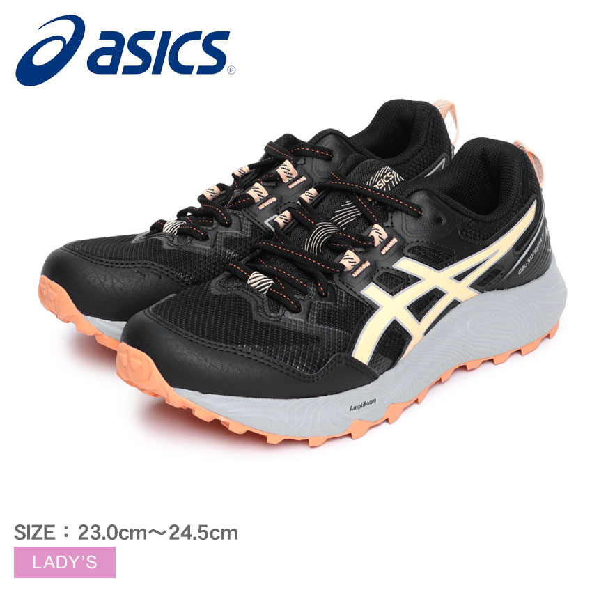 【週末SALE開催！】 アシックス GEL SONOMA 7 ランニングシューズ レディース ブラック 黒 オレンジ ASICS 1012B413 靴 シューズ スタ..