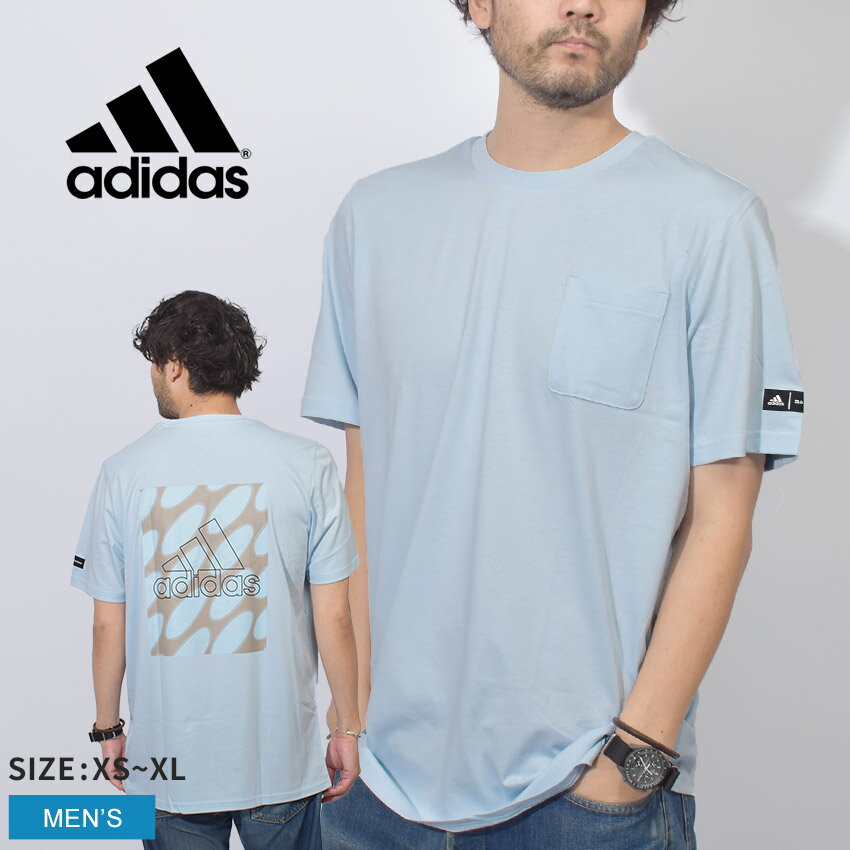 【ゆうパケット配送】 アディダス マリメッコ 半袖ポケットTシャツ 半袖Tシャツ メンズ ブルー 青 ADIDAS HR2989 MARIMEKKO ウエア Tシャツ トップス ロゴ シンプル スポーティ ブランド スポーツ トレーニング カジュアル 半袖 運動 スリーストライプ ポケット