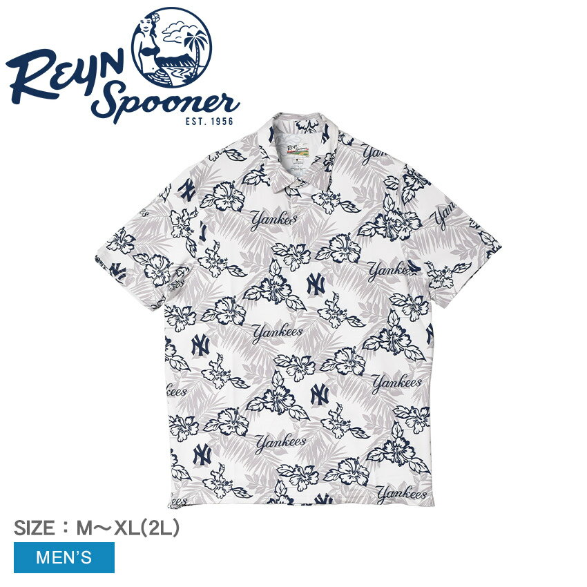 【ゆうパケット配送】 レインスプーナー NEW YORK YANKEES PUA PERFORMANCE POLO ポロシャツ メンズ ホワイト 白 REYN SPOONER B528435221 トップス シャツ ウェア ウエア 半袖 柄シャツ アロハシャツ MLB ニューヨーク・ヤンキース UVカット UV 日焼け止め