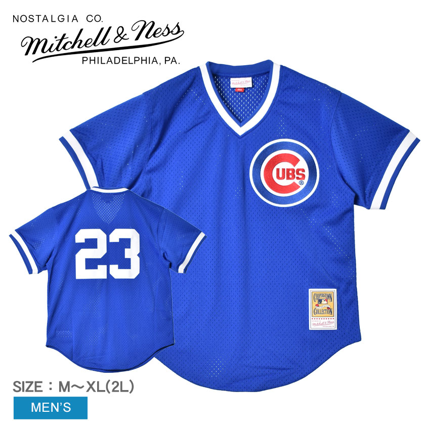 ミッチェルアンドネス ユニフォーム メンズ ブルー 青 MITCHELL ＆ NESS MLB AUTHENTIC RYNE SANDBERG CHICAGO CUBS 1984 PULLOVER JERSEY ABPJ3068-CCU84RSAROYA ウエア トップス ベースボールジャージ ストリート オーセンティック