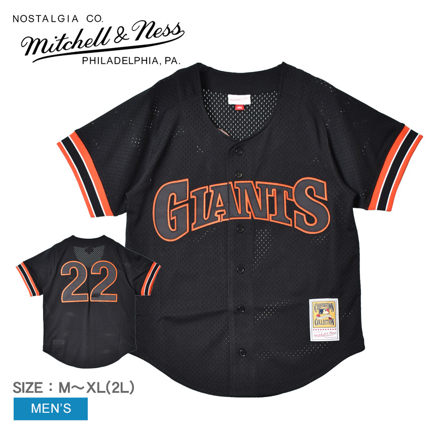 ミッチェルアンドネス ユニフォーム メンズ ブラック 黒 オレンジ MITCHELL ＆ NESS MLB AUTHENTIC WILL CLARK SANFRANCISCO GIANTS JERSEY ABPJ3101-SFG93WCLBLCK ウエア トップス ベースボールジャージ ストリート オーセンティック