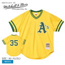 【全品P5倍★SALE】 ミッチェルアンドネス ユニフォーム メンズ グリーン イエロー MITCHELL ＆ NESS MLB AUTHENTIC RICKEY HENDERSON OAKLAND ATHLETICS 1984 JERSEY ABPJ3008-OAT84RHEYELL ウエア トップス ベースボールジャージ ストリート