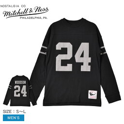 【全品P5倍★SALE】 ミッチェルアンドネス NFL ラスベガス・レイダース N＆N ロングスリーブ ティー トップス メンズ ブラック 黒 グレー MITCHELL ＆ NESS NFL OAKLAND RAIDERS N＆N Longsleeve Tee TNNC3402-ORA98CWO ウエア NFL カットソー ロンT