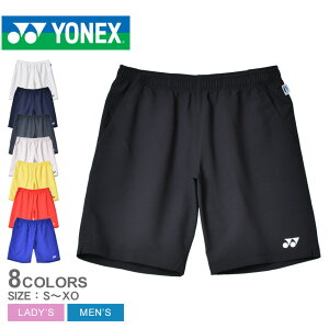 ▼クーポンでさらに50円引き▼ヨネックス ハーフパンツ メンズ レディース YONEX ユニハーフパンツ（スリムフィット） ボトムス 短パン パンツ ショート丈 ジャージ 吸汗速乾 UVカット 静電気防止 バドミントン スポーツ 運動 ネイビー 紺 グレー イエロー