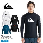 【ゆうパケット配送】 クイックシルバー ALL TIME LR ラッシュガード メンズ ホワイト 白 ブラック 黒 QUIKSILVER QLY231021 トップス サーフィン サーファー 長袖 ビーチウェア マリンスポーツ ブランド ワンポイント カジュアル シンプル ストリート