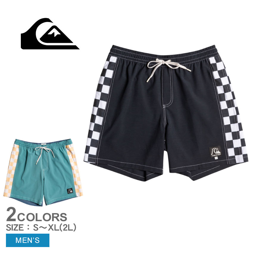 \セール★クーポン配布中/ クイックシルバー ORIGINAL ARCH VOLLEY 17NB ボードショーツ メンズ ブラック 黒 ブルー QUIKSILVER EQYJV03995 サーフトランクス サーフィン サーファー ボトムス 短パン パンツ ハーフパンツ ブランド カジュアル ブロックチェック
