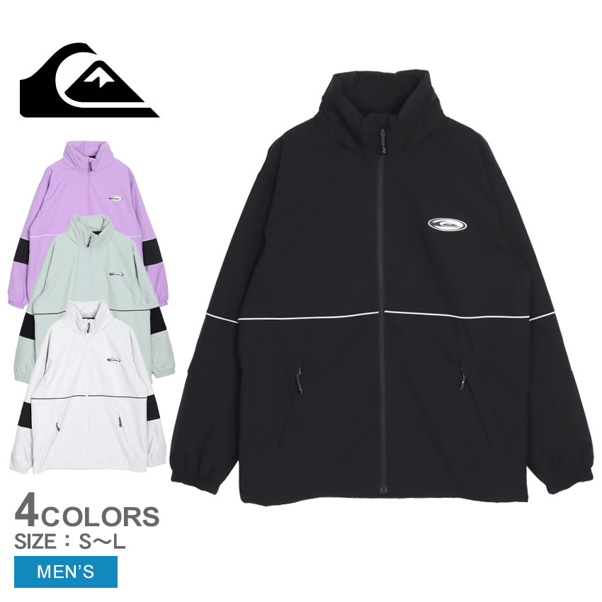 【週末SALE開催！】 クイックシルバー QUIK SLASH JK ジャケット メンズ ブラック 黒 ホワイト 白 QUIKSILVER QJK233412 ウエア ブランド ロゴ メッシュライナー フード カジュアル シンプル サーフ アウトドア プリント 防水 防風性 スノーボードウエア