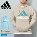 【全品P5倍★SALE】 アディダス エッセンシャルズ フレンチテリー ビッグロゴパーカー パーカー メンズ ブルー ベージュ adidas NWN51 ロゴ ウエア トップス ブランド 裏毛 長袖 プリント プルオーバー カジュアル スエット トレーナー ジム トレーニング