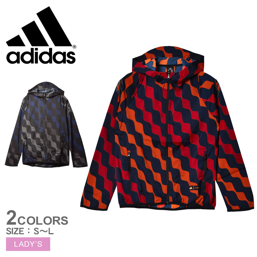 アディダス ウィンドブレーカー レディース 【SALE★全品Point5倍＆クーポン発行】 アディダス ジャケット レディース adidas マリメッコ RJ JACKET アウター フルジップ 長袖 暖かい 防寒 エコ ウェア アウトドア スポーツ 運動 ブラック 黒 オレンジ ネイビー ブルー レッド RH125 MMK RJ