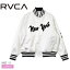 【全品P5倍★SALE】 ルーカ ストッパージャケット ジャケット レディース ホワイト 白 ブラック 黒 RVCA STOPPER JACKET BC044762 ウエア アウター スタジャン 上着 羽織 防寒 ロゴ ブランド シンプル ブランド カジュアル ストリート 長袖 サーフ