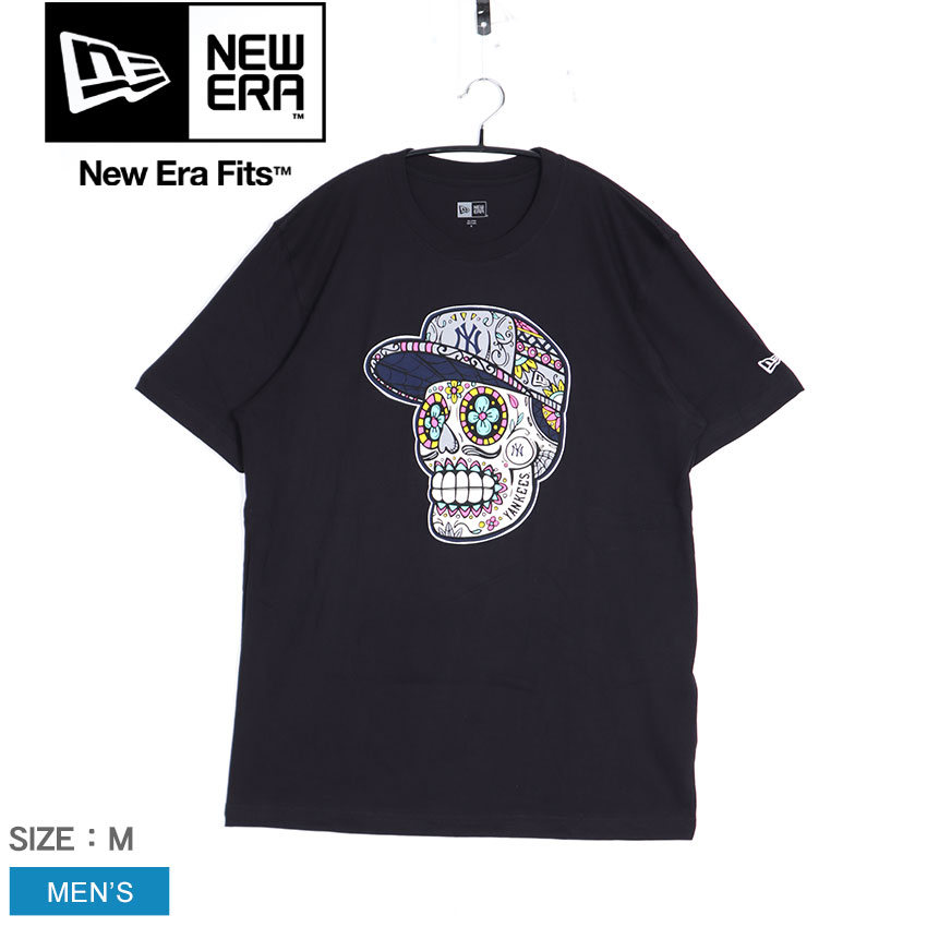 ニューエラ ヤンキース スカル Tシャツ 半袖Tシャツ メンズ ブラック 黒 NEW ERA アメカジ ストリート クルーネック